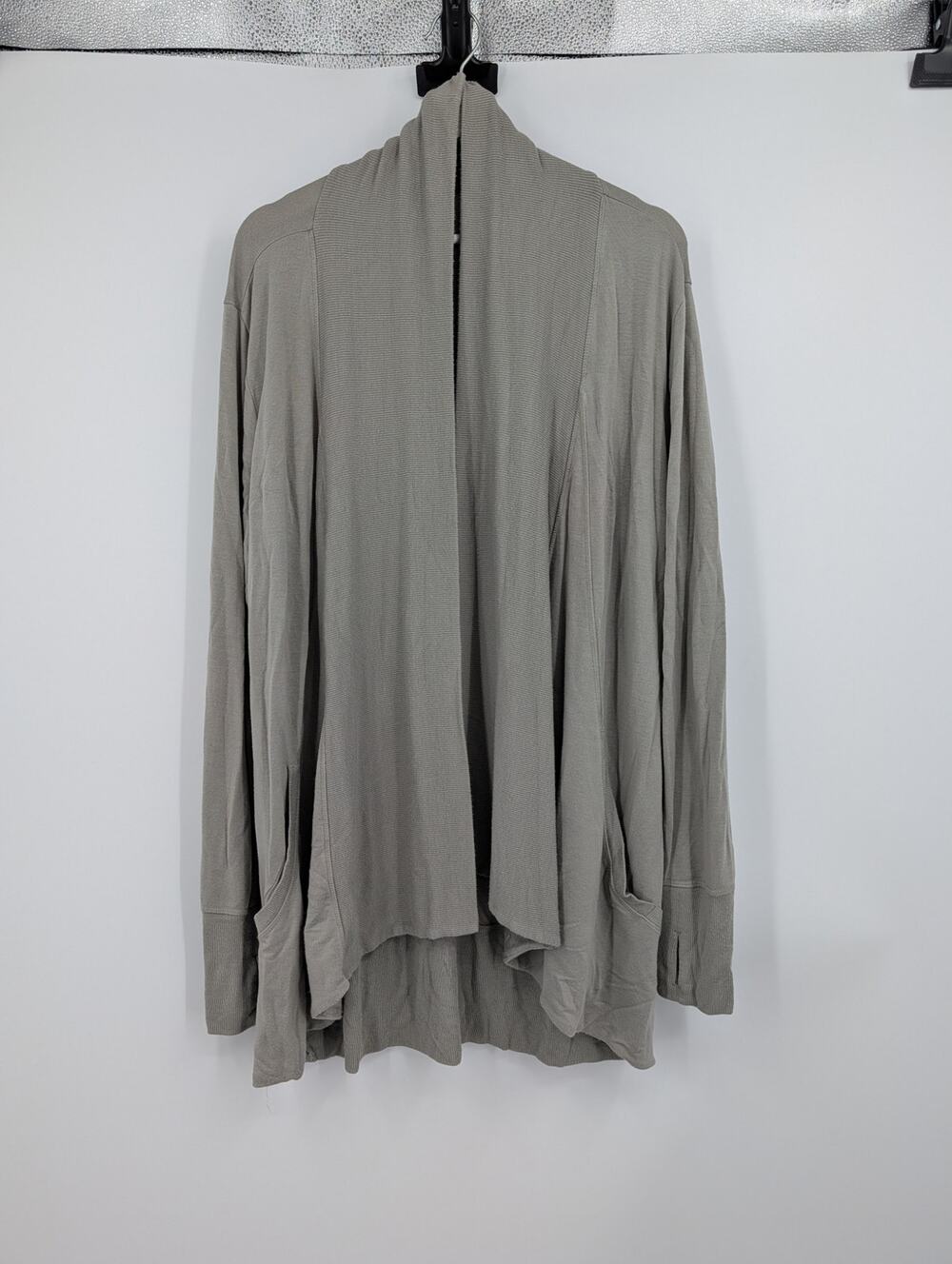 Athleta Pranayama Wrap Cardigan Olive Green Size Large Casual Comfort Career